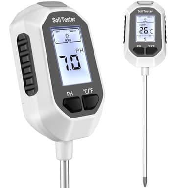 YAMRON 4-in-1 Soil Moisture Meter Digital Plant Temperature/Soil Moisture/PH Meter/Sunlight Intensity Backlight LCD Display Soil Test Meter for Gardening, Farming and Outdoor Plants - Image 1