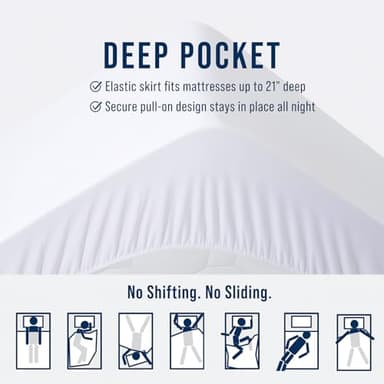 OLANLY Queen Quilted Fitted Mattress Pad – Soft Pillow Top Mattress Topper, Down Alternative Fill, Cooling Comfort Breathable Mattress Cover, Machine Washable Deep Pocket Mattress Protector, White - Image 5