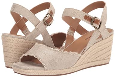 Lucky Brand womens Mindra Wedge Sandal, Natural/Platino, 7.5 Wide US - Image 7