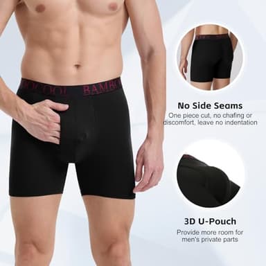 BAMBOO COOL Men's Ultra ComfortSoft Underwear, Moisture Wicking & Breathable No Ride Up Boxer Briefs with Fly, Multipack - Image 4