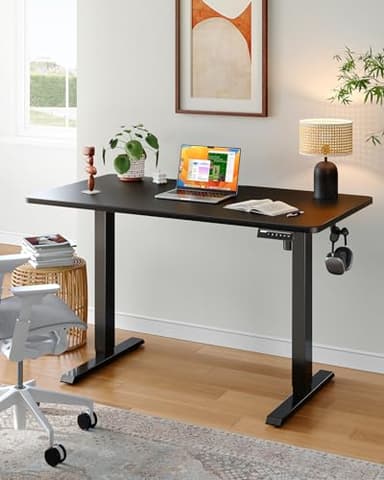 ErGear Whole Piece Standing Desk, Adjustable Stand Up Desk with Cable Management Tray, Electric Computer Workstation for Home Office, 48x24 inch, Black, EGESD64B - Image 2