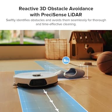roborock S8 Max Ultra Robot Vacuum and Mop, All-in-One Dock, PreciSense LiDAR Navigation, Smart Dirt Detection, Self-Emptying, 8000Pa Suction for Various Floors, 20mm Auto Lifting for Carpet, White - Image 5