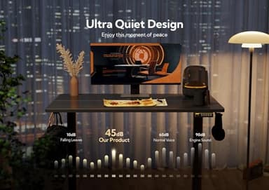 Claiks Electric Standing Desk, Adjustable Height Stand up Desk, 40x24 Inches Sit Stand Home Office Desk with Splice Board, Black Frame/Black Top - Image 6