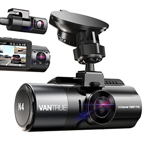 VANTRUE N4 3 Channel Dash Cam, 4K+1080P Dual Channel, 1440P+1440P+1080P Front Inside Rear Three Way Triple Car Dash Camera, IR Night Vision, Capacitor, 24 Hours Parking Mode, Support 256GB Max - Image 1