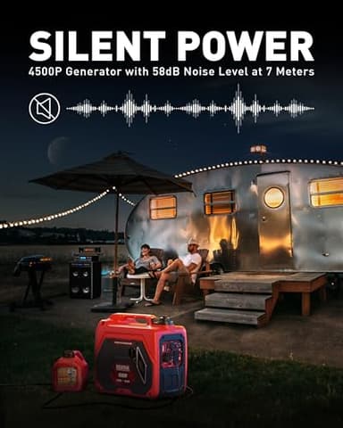 ERAYAK 4500W Portable Inverter Generator for Home Use, Super Quiet Small Generator for Camping Outdoor Emergency Power Backup, Gas Powered Engine, ECO Mode, EPA Compliant - Image 6