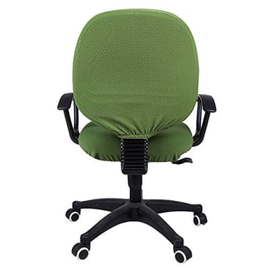 Smiry Stretch Jacquard Office Computer Chair Covers, Removable Washable Universal Desk Rotating Chair Slipcovers Protector, Seat + Backrest Cover, Olive Green - Image 5