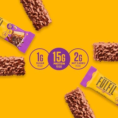 FULFIL Protein Snack Bars, Chocolate Peanut Caramel Flavored, Gluten Free with 15g Protein, Pantry Staples, 12 Count - Image 4