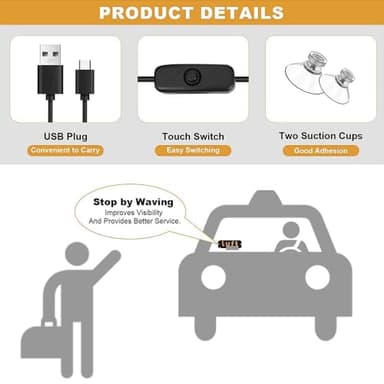 USB LED Light Sign for Drivers,Windshield Taxi Sign with Scrolling Display, Easy Suction Cup Installation for Cars, Trucks, SUVs (Lyft-pink) - Image 5