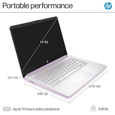 HP 14" Laptop 2025 Business Student Slim Computer, Lifetime MS Office, Copilot AI, Quad-Core Intel CPU, 16GB RAM, 628GB Storage (128GB UFS+500GB Ext), MarxsolAccessory, Wi-Fi 6, Win 11 Pro, Lavender - Image 9