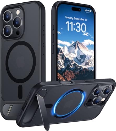 Temdan Magnetic Compatible with iPhone 16 Pro Case, [Built-in Invisible Kickstand][Compatible with MagSafe] [Military Grade Shockproof] Slim Translucent Matte Phone Case for iPhone 16 Pro 6.3" - Image 1