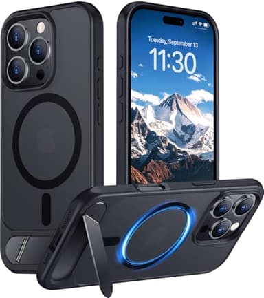 Temdan Magnetic Compatible with iPhone 16 Pro Case, [Built-in Invisible Kickstand][Compatible with MagSafe] [Military Grade Shockproof] Slim Translucent Matte Phone Case for iPhone 16 Pro 6.3" - Image 1