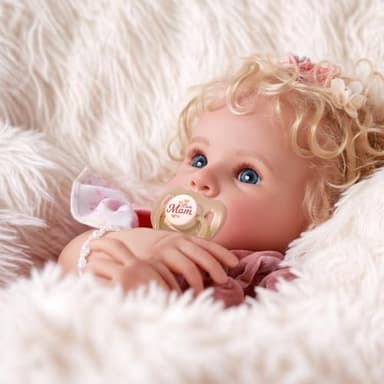 BABESIDE Reborn Baby Dolls Bettie - 17 Inch Soft Body Realistic Baby Doll Girl Lovely Awake Blond Curly Hair Girl Bebe Reborn de Silicona Real Life Baby Dolls with Gift Box for Kids Age 3+ Collectors - Image 5