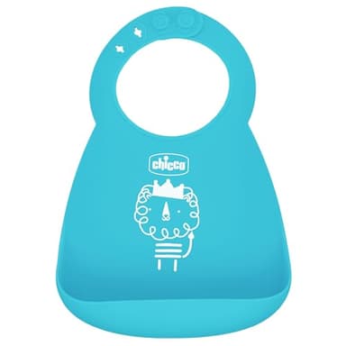 Chicco Easy Start Silicone Feeding Set | Dishes for Baby-Led Weaning | Suction Bowl | Adjustable Silicone Bib | Soft Silicone Spoon | BPA-Free | 3 Piece Set | 6m+ | Teal - Image 5