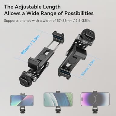 SMALLRIG Universal Metal Phone Support with Cold Shoe Mount, Smartphone Holder Adapter Support Free Adjustment Joints, Phone Tripod Mount for iPhone 17 16 15 14, for Samsung Galaxy etc. - 4382 - Image 2