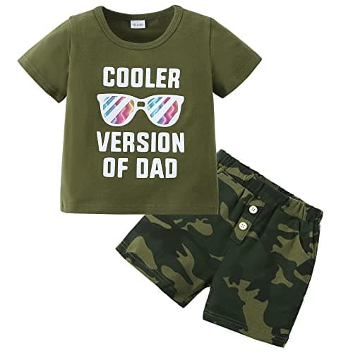 DISAUR Toddler Boy Short Sets Green Letter Printed Toddler Summer Clothes Boy 2t 3t 2-3t Spring Outdoor Wearing - Image 1