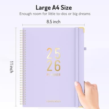 Jul 2025 -Dec 2026 Planner, Forvencer Academic Planner 2025-2026, 18 Month Daily Planner, 8.5" x 11", Weekly & Monthly Agenda Book, Hardcover Calendar Book, School Supplies for Student,Pink - Image 7