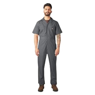 Dickies Short Sleeve Coveralls, GRAY, M RG - Image 1