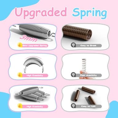 FitinOne 55" Toddler Mini Trampoline for Kids, Indoor Outdoor Toys with Swing, 440lbs Baby Kids Trampoline, Gymnastics Bar, Birthday Gifts for Boy Girl Age 1-8 - Image 4