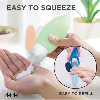 Dot&Dot Leak Proof Travel Bottles - TSA Approved 3oz Silicone Toiletries Travel Shampoo & Conditioner Containers with Labels - Image 6