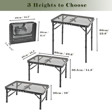 Geastsheng Folding Lightweight Aluminum Portable Grill Table for Outdoor Cooking, Camping, and BBQ - Adjustable Height, Durable Construction, 66lbs Capacity, Compact Design with Storage Bag - Image 3