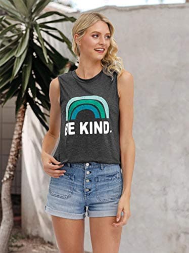 IRISGOD Womens Tank Tops Loose Fit Summer Cute Graphic Sleeveless Shirts Workout Basic Tunic - Image 2