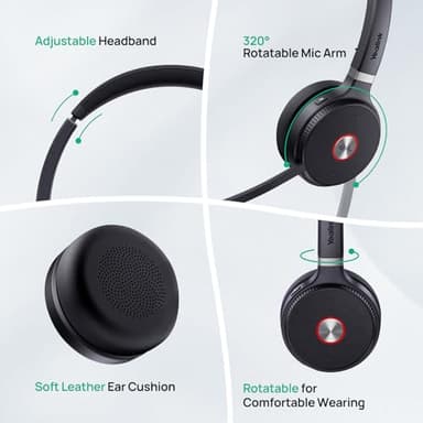 Yealink WH62 DECT Mono Teams Wireless Headset, 525 ft Range Work Headphone with 2X Noise Canceling Mic for IP Phone and Computer, Single Ear Headset with Call Control, Ringer,13H Talk Time - Image 6