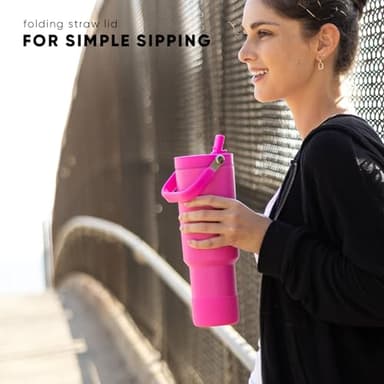 Simple Modern Trek Pivot | 40oz Flip Straw Tumbler with Handle | Water Bottle & Boot | Interchangeable Straw & Chug Lids | Insulated Stainless Steel Jug | Gym Sports Outdoors | Ice Gray - Image 4