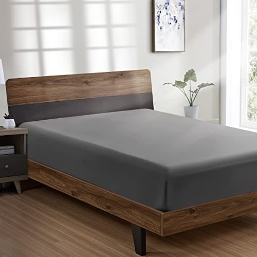 FreshCulture King Fitted Sheet Only - Hotel Quality Fitted Sheet King Size - Ultra Soft & Breathable - Brushed Microfiber - Deep Pocket - Cooling Fitted Sheets for King Size Bed (Dark Grey) - Image 1