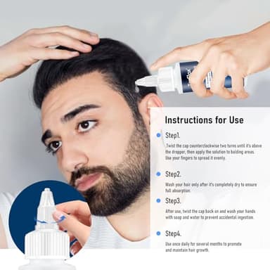 5% Minoxidil for Men Hair with Biotin, Minoxidil for Women,Tecflox Minoxidil Beard Growth Oil, Minoxidil Hair Growth Serum for Men,4-Pack,Total 8Fl Oz for 8 Months, Hair Growth Oil(White) - Image 7