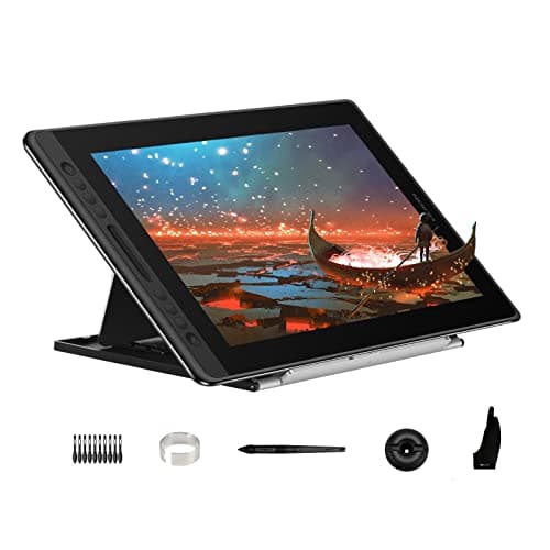 HUION KAMVAS Pro 16 Drawing Tablet with Screen, 15.6 inch Pen Display Anti-Glare Glass 6 Shortcut Keys Adjustable Stand, Graphics Tablet for Drawing, Writing, Design, Work with Windows, Mac and Linux - Image 1