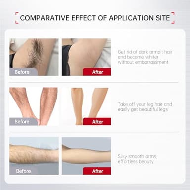 VGO Painless Hair Removal Cream for Women & Men, Hair removal cream for body, back & legs, All Skin Types, 4.06oz w/Spatula - Image 3