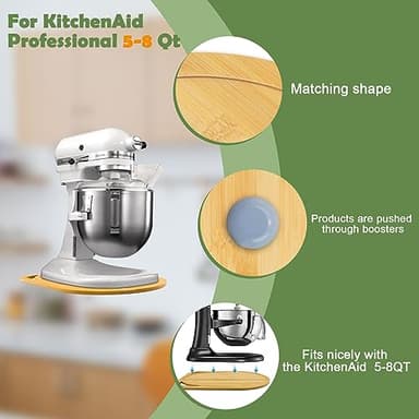Bamboo Mixer Slider Compatible with Kitchen aid Bowl Lift Stand Mixer (5-8 Qt Stand Mixer) - Image 4