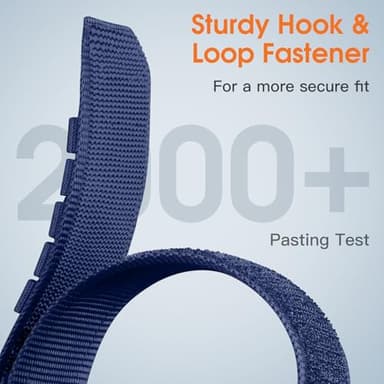 Bandletic Rugged Nylon Bands Compatible with Apple Watch 11 10 Band 42mm 38mm 40mm 41mm Men, Tactical Sport Loop Wristbands Strap for iWatch Series 11 10 9 8 7 6 5 4 SE 3 2 1, M-Blue - Image 4