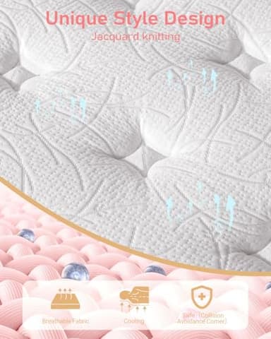 LegacyAmerhome Mattress Queen Size, 12 inch Hybrid Queen Mattresses in a Box, with Gel Memory Foam, Pocket Springs for Motion Isolation, Medium Firm Matress, CertiPUR-US, 100-Night Trial, 60"x80"x11" - Image 2