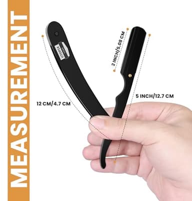 Utopia Care Professional Straight Razor for Men, Barber Straight Edge Razor Safety with 100 Pack Blades, Black - Image 2