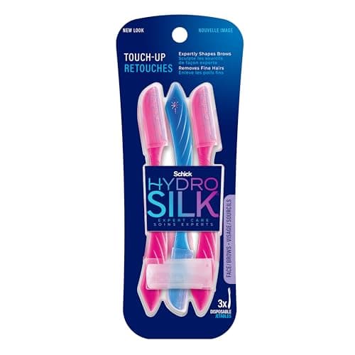 Schick Hydro Silk Touch-Up Dermaplaning Tool with Precision Cover, 3ct | Dermaplane Razor, Face Razors for Women, Peach Fuzz Remover - Image 1