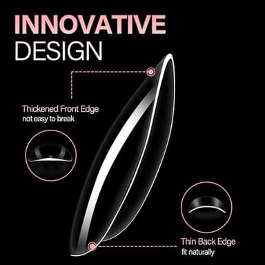 AILLSA Short Almond Nail Tips, 15 Sizes 240PCS Preshaped Soft Clear Gel Nails Tips Full Cover False Nails Tip Short Almond Shaped Tips - Image 5