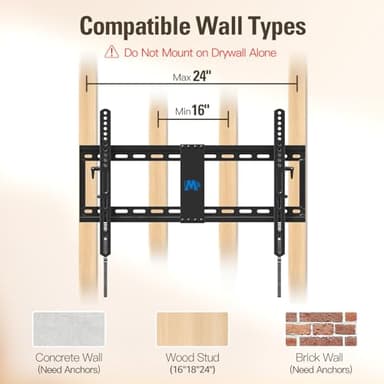 Mounting Dream UL Listed Advanced Tilt TV Wall Mount for Most 42-90 Inch TVs, TV Bracket with Full Tilt Extension up to 7", Fits 16", 18", 24" Studs, Max VESA 600x400mm and 120LBS MD2104 - Image 7