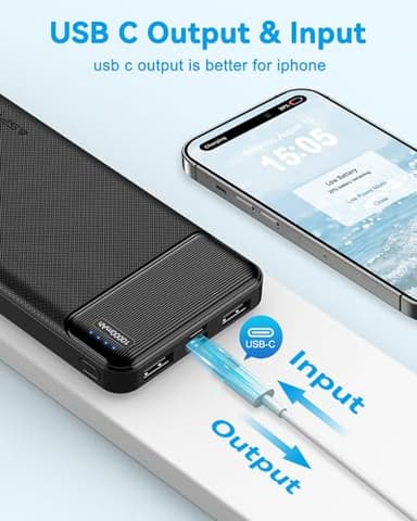 AsperX 2-Pack 10000mAh USB C Output Portable Charger Power Bank Fast Charging, Portable Phone Charger External Battery Pack for iPhone, Samsung, Google LG and Heated Vest - Image 3