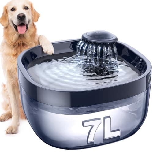 7L/1.8Gal Dog Water Fountain for Large Dog, FEELNEEDY Dog Water Bowl Dispenser Pet Water Fountain, Water Dispenser for Dogs with Ultra Quiet Pump for Multiple Cats, Dogs, Pets (FN-W05, Blue) - Image 1