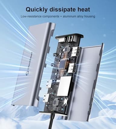 UtechSmart USB Docking Station, 11 IN 1 USB C Dock Triple Display, USB 3.0 Laptop Docking Station with Dual HDMI, VGA, PD, Ethernet, SD/TF, USB 3.0, Mic/Audio, Compatible for MacBook M1 Dell HP Lenovo - Image 5