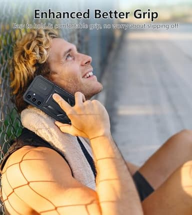 FNTCASE for Samsung Galaxy A16-5G Case: Military Grade Dropproof Cell Phone Cover with Kickstand & Slide | Protective Heavy Duty Rugged Phone Case Bumper Textured Protector (Black) - Image 8