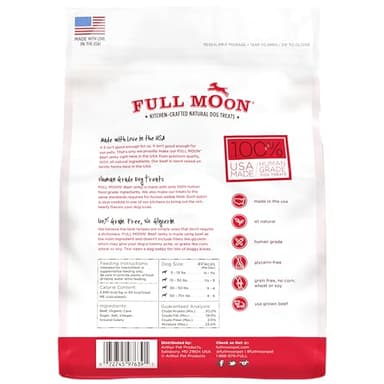 Full Moon Beef Jerky Healthy All Natural Dog Treats Human Grade Made in USA Grain Free 11 oz - Image 3