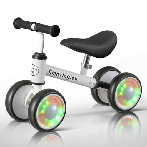 Balance Bike for 1 Year Old Boys Girls Colorful Lighting Baby Balance Bike Toys First Ride on Toys 10-24 Month Toddler 12-24 Month First Bike Infant Birthday Gift Baby Walker Bike with Adjustable Seat - Image 1