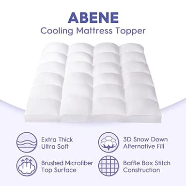 ABENE Twin XL Size Mattress Topper for College Dorm, Extra Long Mattress Pad Pillowtop, Soft Plush Mattress Cover Bed Topper with Deep Pocket, Overfilled Down Alternative Filling, White - Image 2