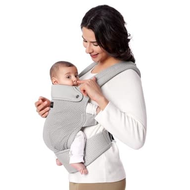 Momcozy Breathable Mesh Baby Carrier, Ergonomic and Lightweight Infant Carrier for 7-44lbs with Enhanced Lumbar Support, All Day Comfort for Hands-Free Parenting, Air Mesh-Grey - Image 1