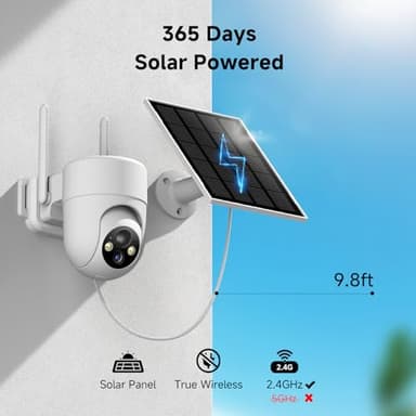 Oculview 2K Solar Security Cameras Wireless Outdoor, 2PCS Outdoor Camera Wireless with 360° View, Cameras for Home Security with Color Night Vision/2-Way Audio, 2.4GHz Wi-Fi Only - Image 2