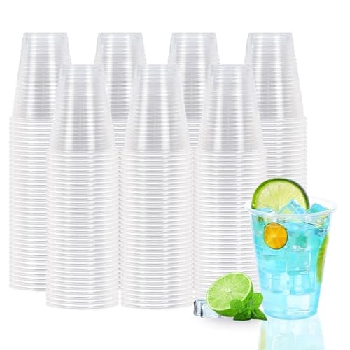 BYSNOW 7 oz Clear Plastic Cups, 500 Count Bulk, PP Clear Plastic Cups for Party with Higher Heat Resistance, Suit for Hot Beverages, Soda, Juice (7oz 500count)