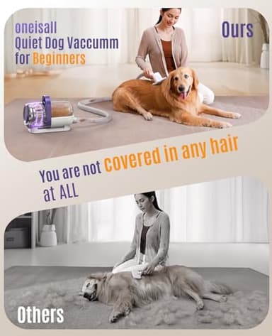 oneisall Dog Hair Vacuum & Dog Grooming Kit/Low Noise Dog Grooming Vacuum12kpa,Dog Vacuum for Shedding Grooming for Pet Hair&Home Cleaning - Image 8