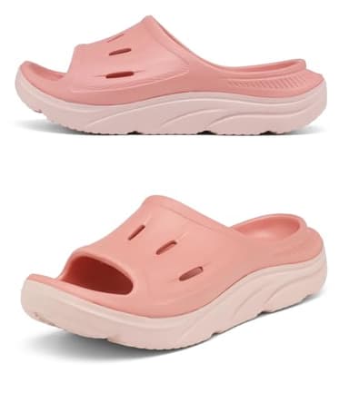 ARCHSUPPORT Unisex Adult Recovery Slides, Women and Men’s Plantar Fasciitis Thick Cushion Sandals with Arch Support, Orthotic Athletic Comfortable Slippers for Indoor Outdoor pink - Image 1